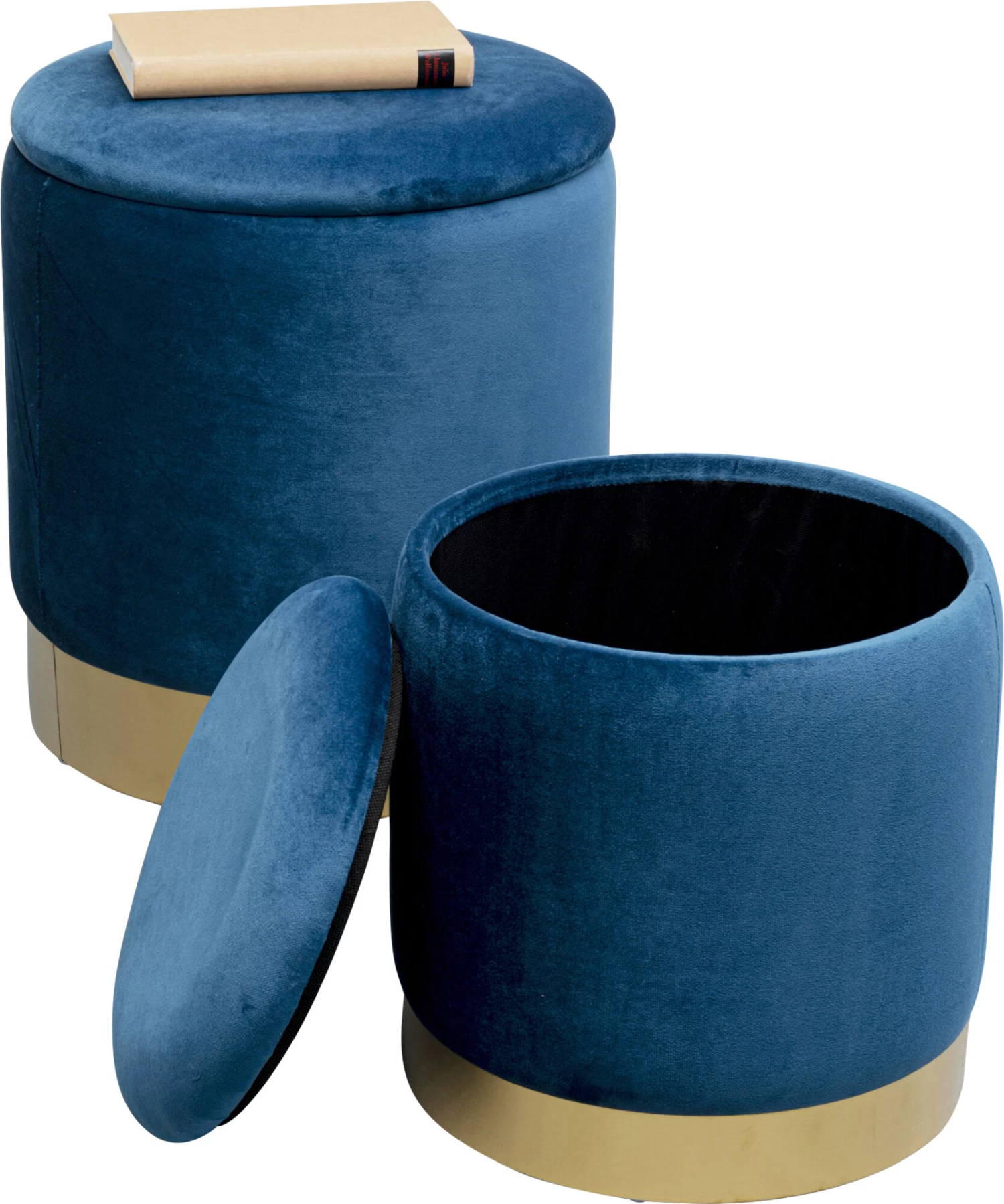 Hocker Cherry Storage Blau Brass (2/Set) – Bild 2