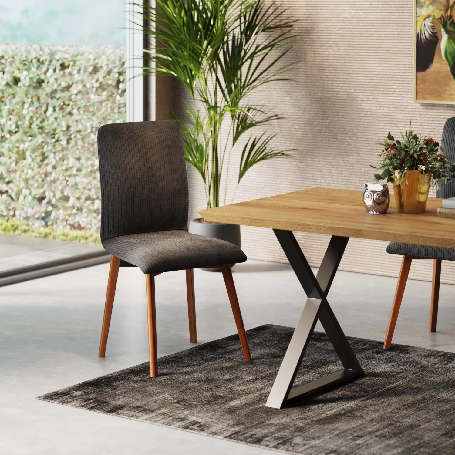 Stuhl Lara Cord Grau – Bild 5