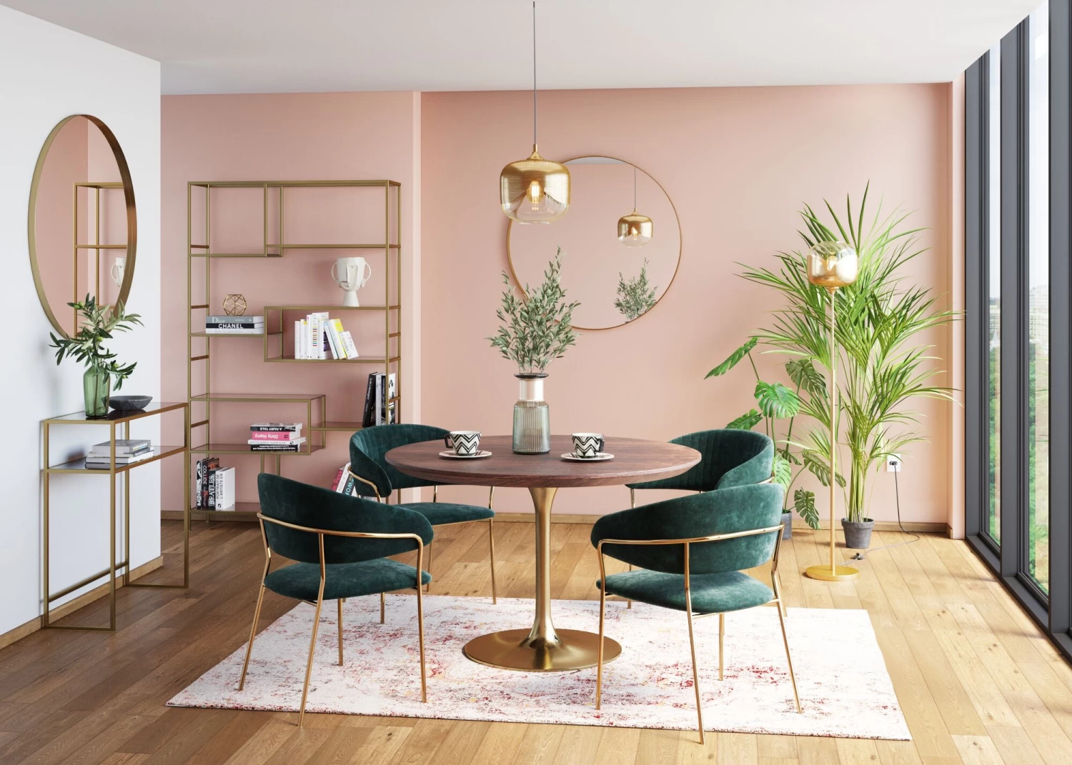 Armlehnstuhl Belle Velvet Grün (2/Set) – Bild 4