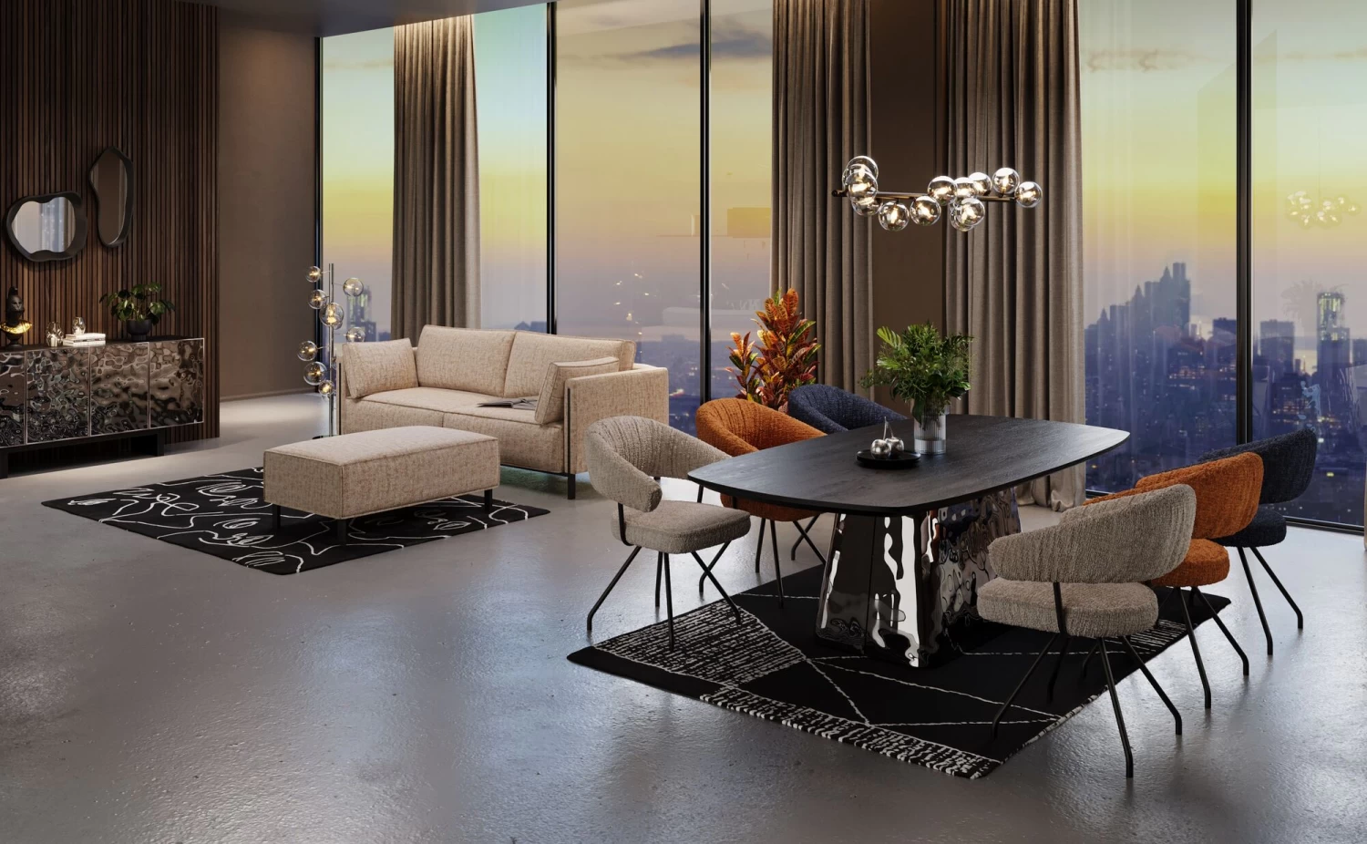 Sofa 3-Sitzer Victor Grau 233cm