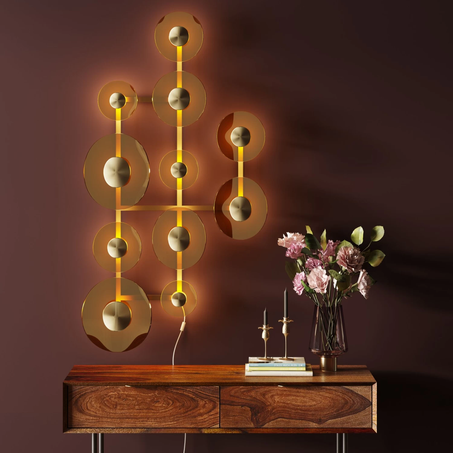 Wandleuchte Mariposa Brass 116x198cm