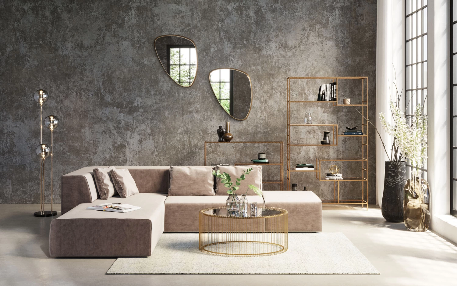 Spiegel Jetset Gold 56x83cm – Bild 3