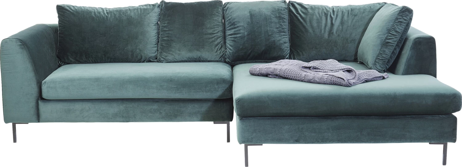 Ecksofa Gianni Velvet Dunkelgrün Rechts Schwarz – Bild 6