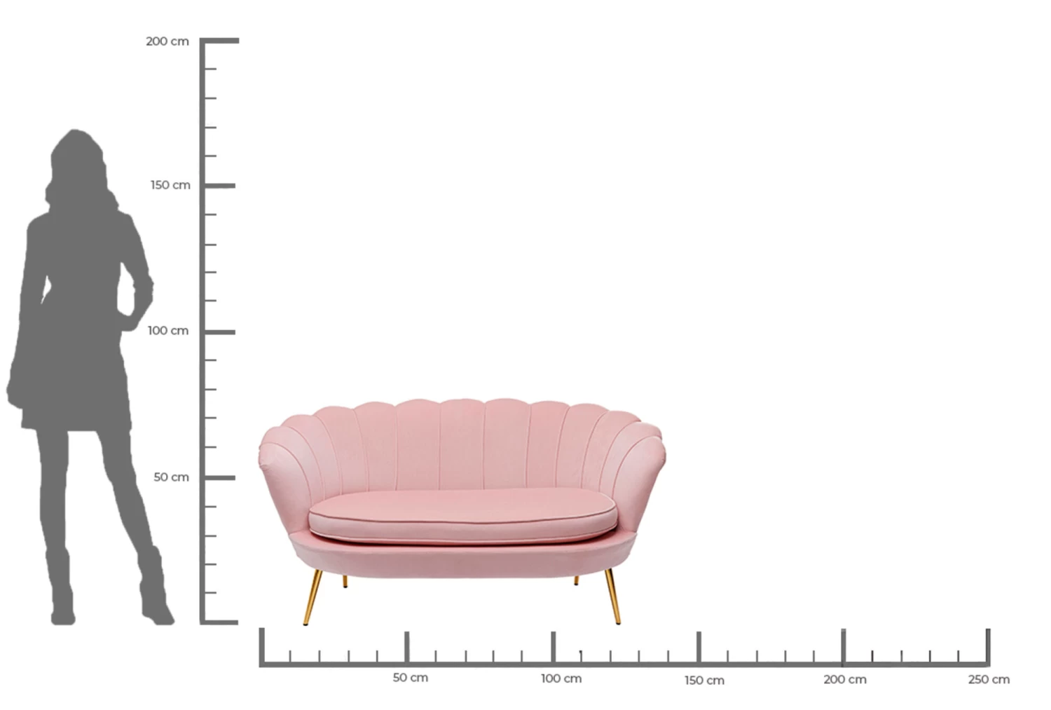 Sofa Water Lily 2-Sitzer Gold Rosa – Bild 8