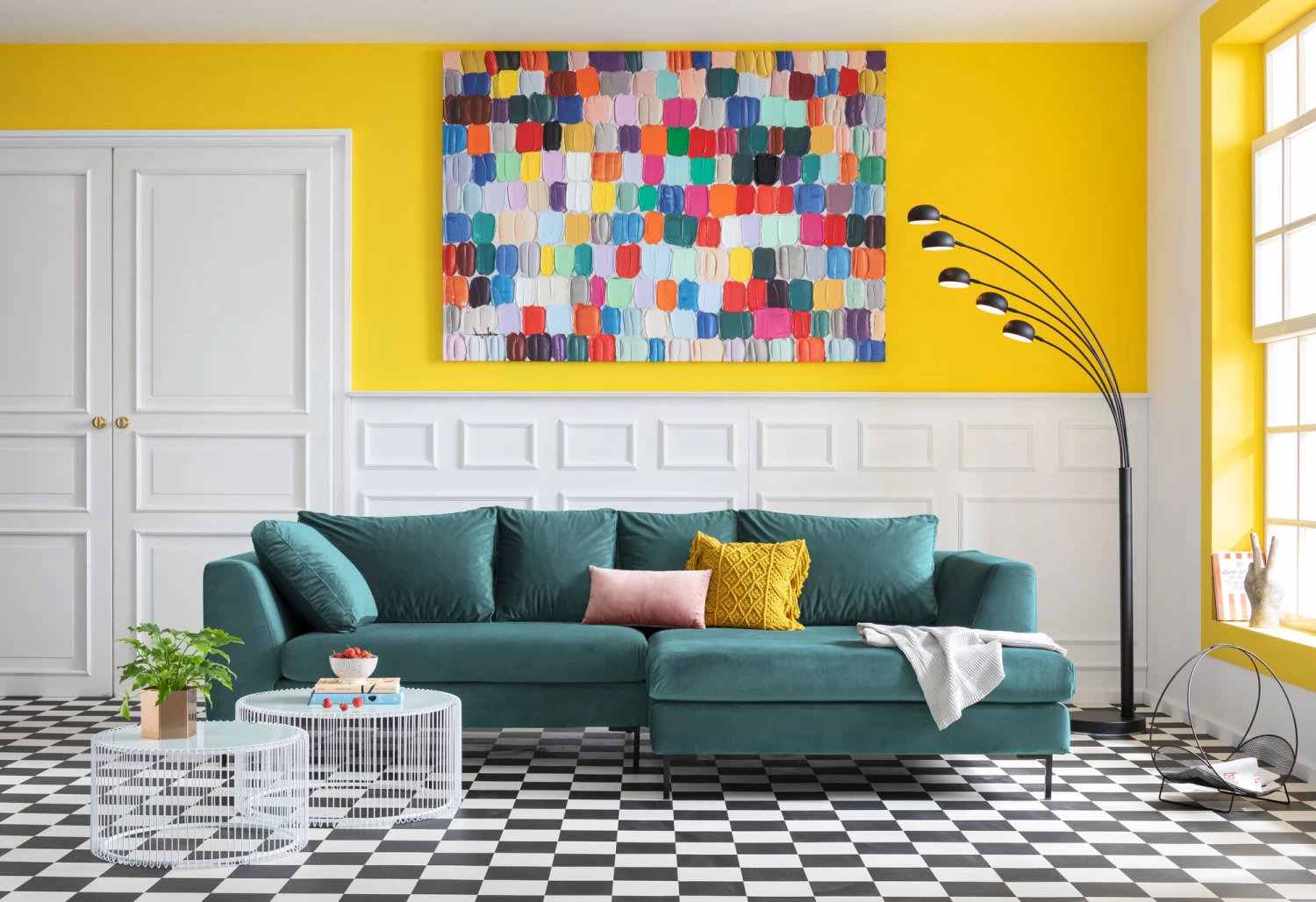 Ecksofa Gianni Velvet Dunkelgrün Rechts Schwarz – Bild 2