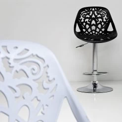 Barhocker Ornament White