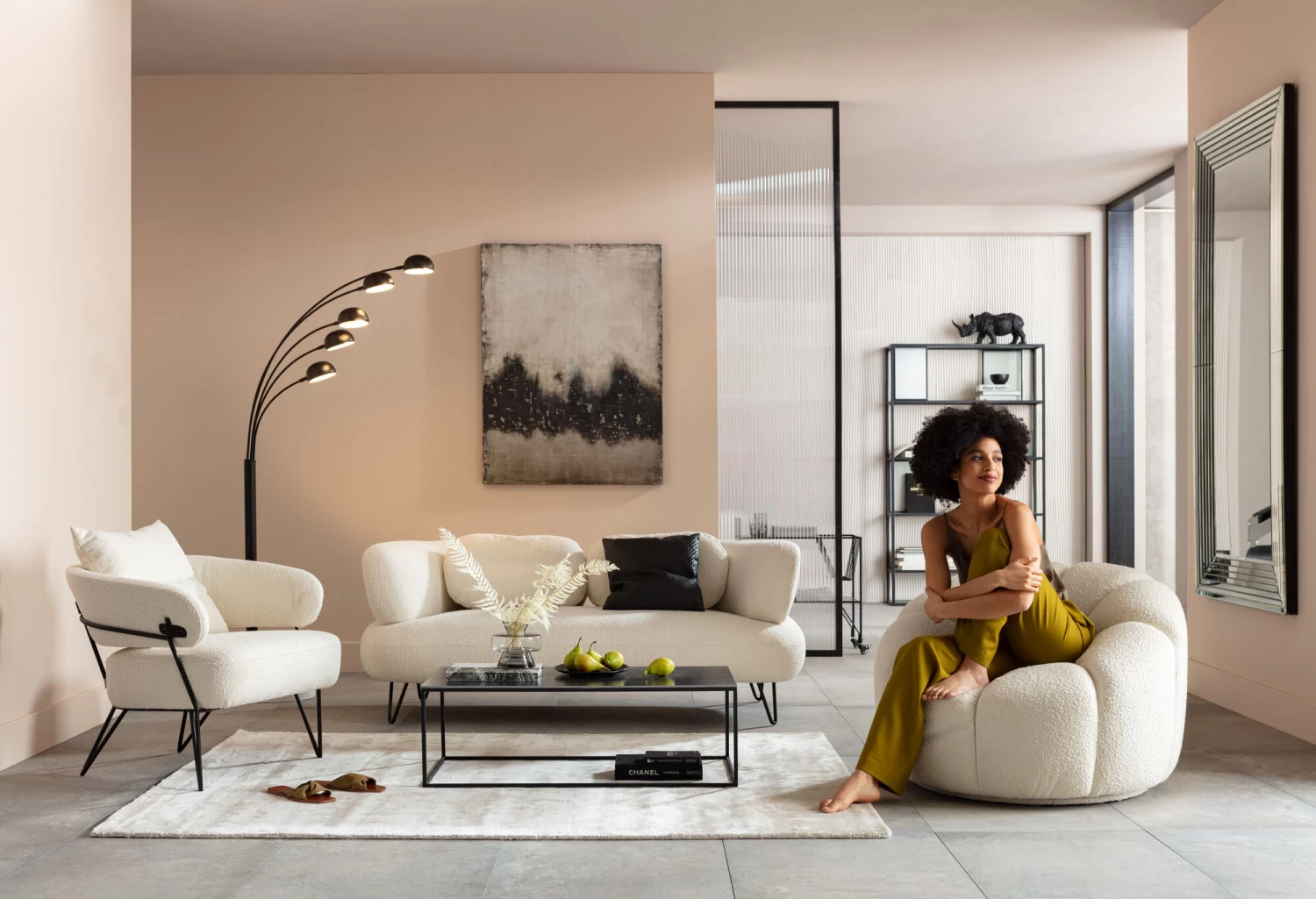 Sofa Peppo 2-Sitzer Weiß 182cm – Bild 2