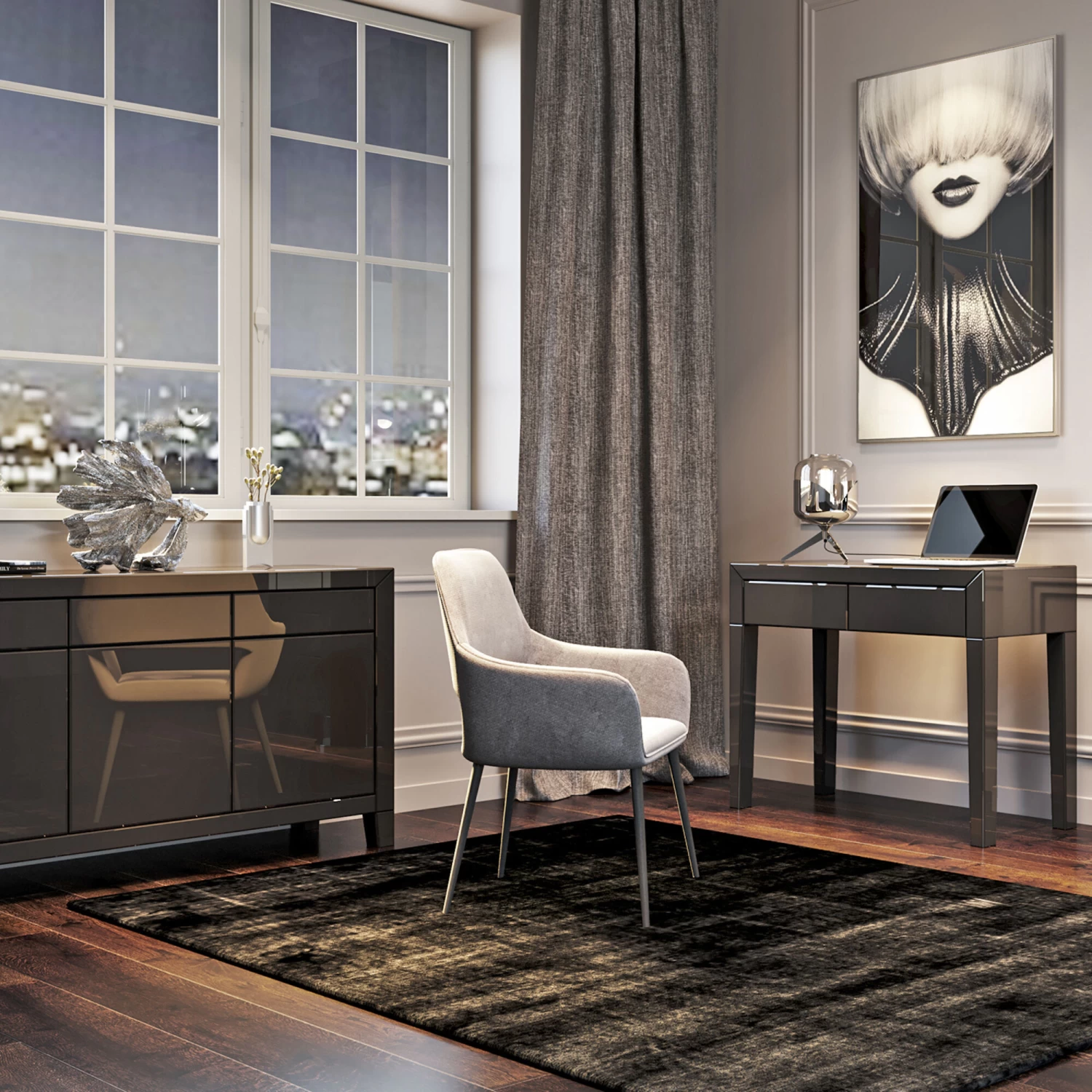 Sideboard Luxury Push Grau