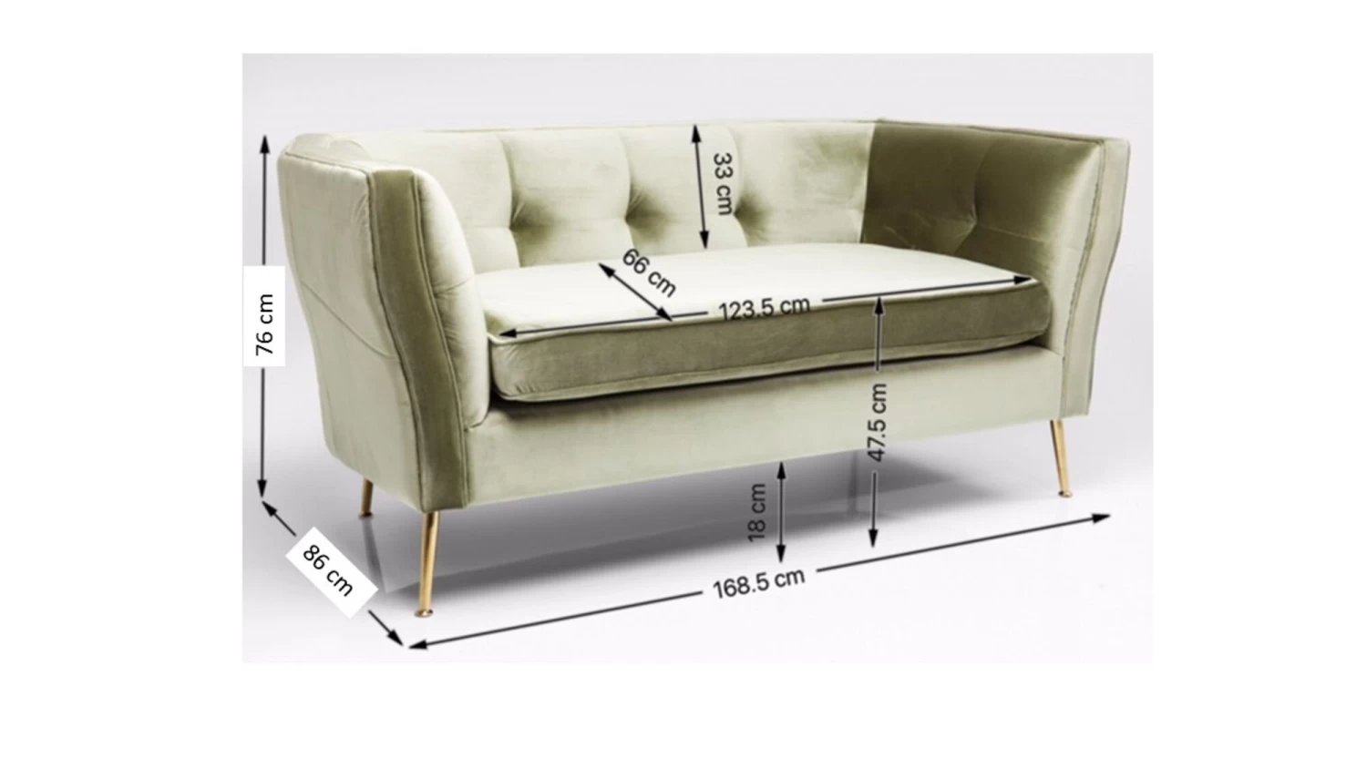 Sofa Rimini 2-Sitzer Grün – Bild 16