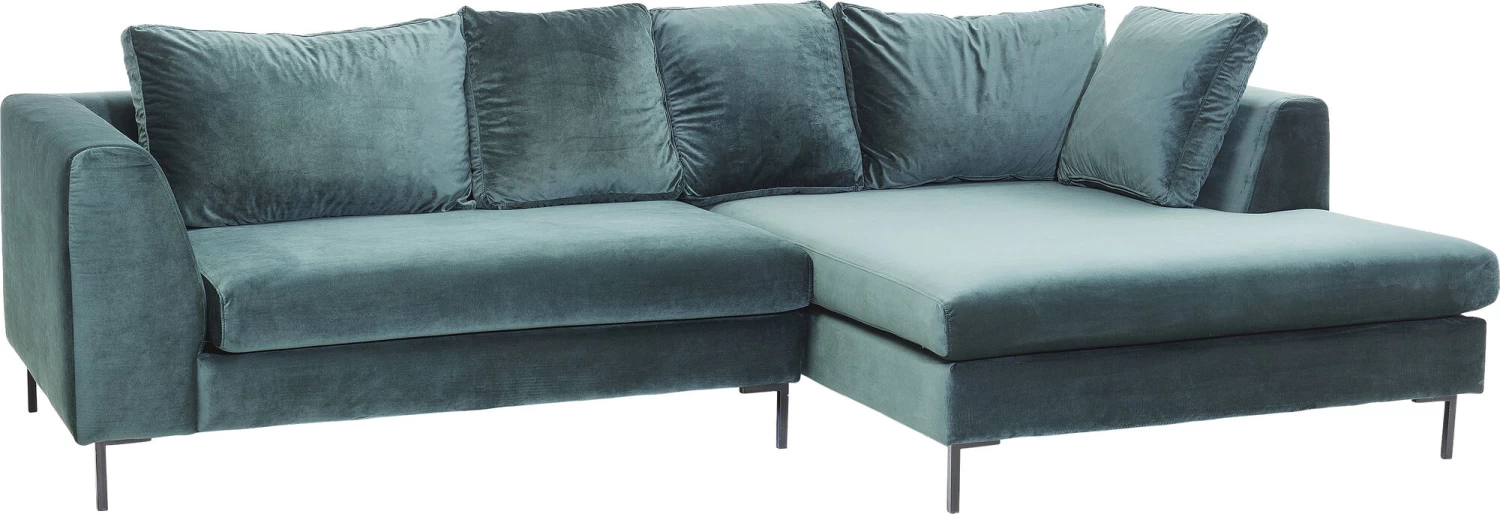 Ecksofa Gianni Velvet Dunkelgrün Rechts Schwarz – Bild 5