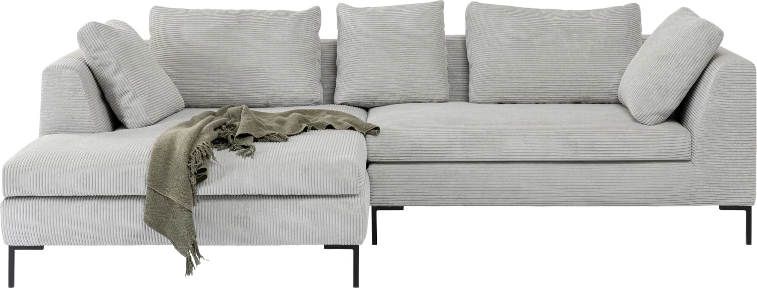Ecksofa Gianni Cord Grau Links – Bild 7