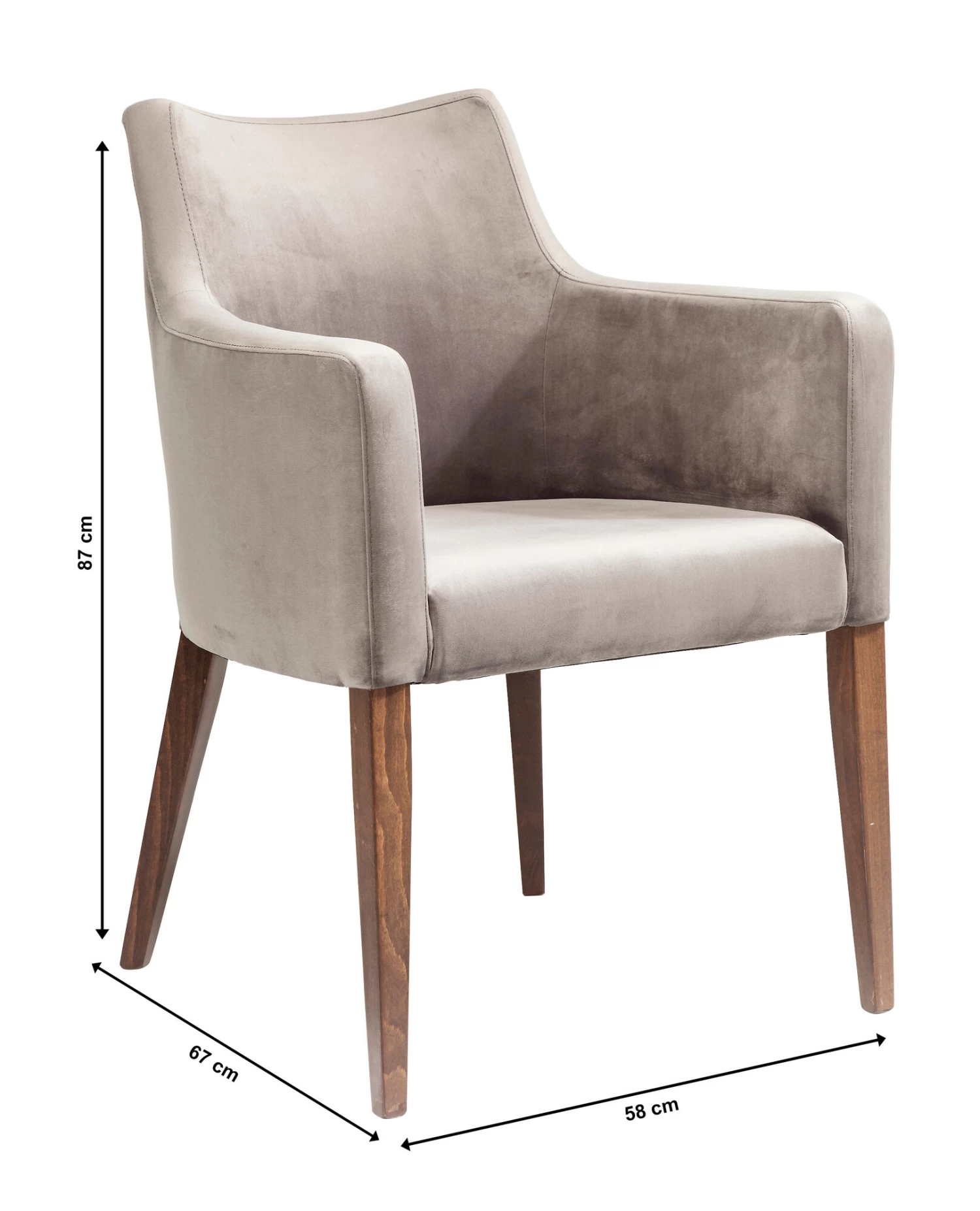 Armlehnstuhl Mode Velvet Grau – Bild 9