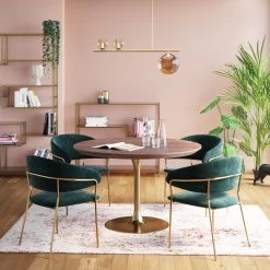 Armlehnstuhl Belle Velvet Grün (2/Set)