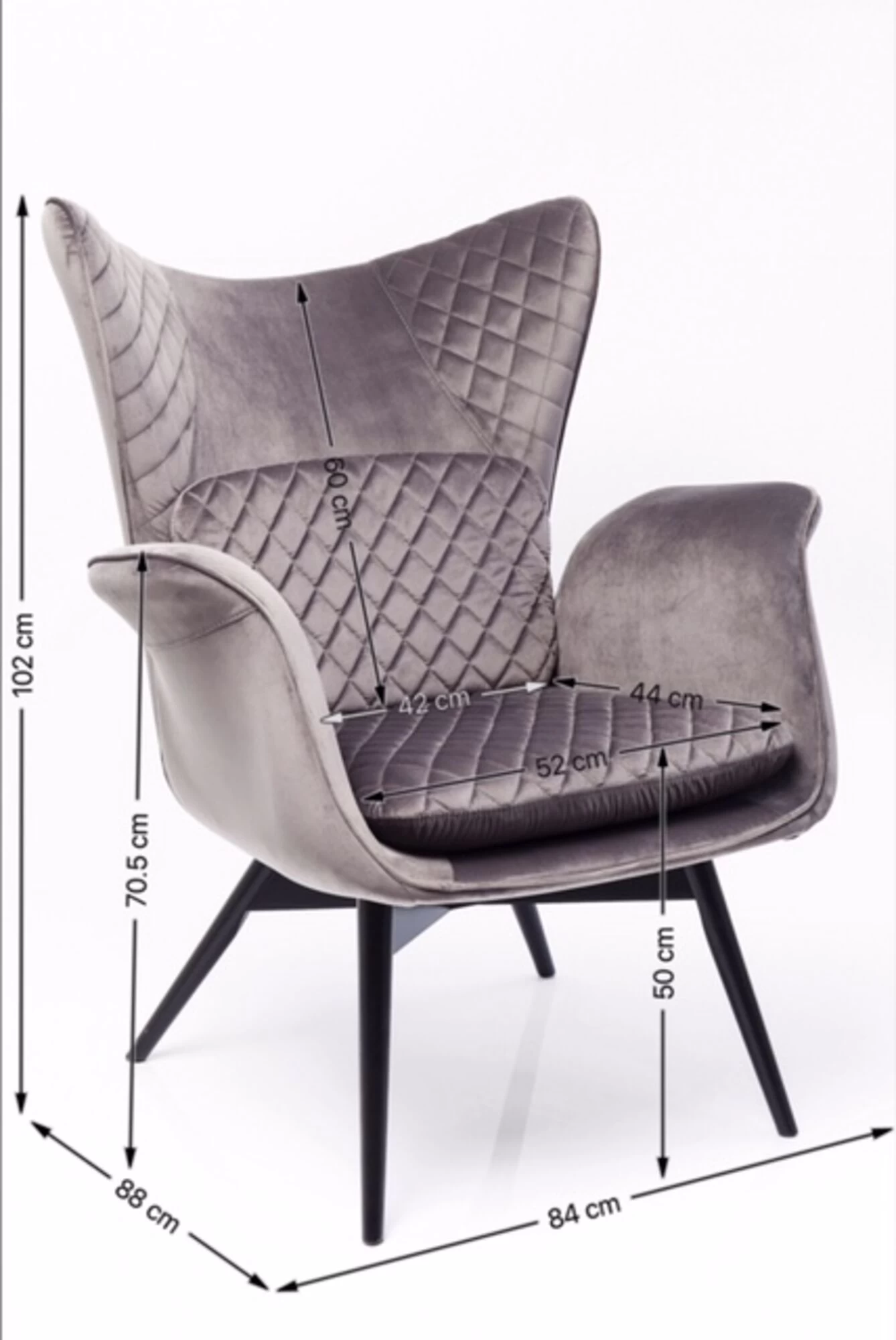 Sessel Tudor Velvet Silbergrau – Bild 15