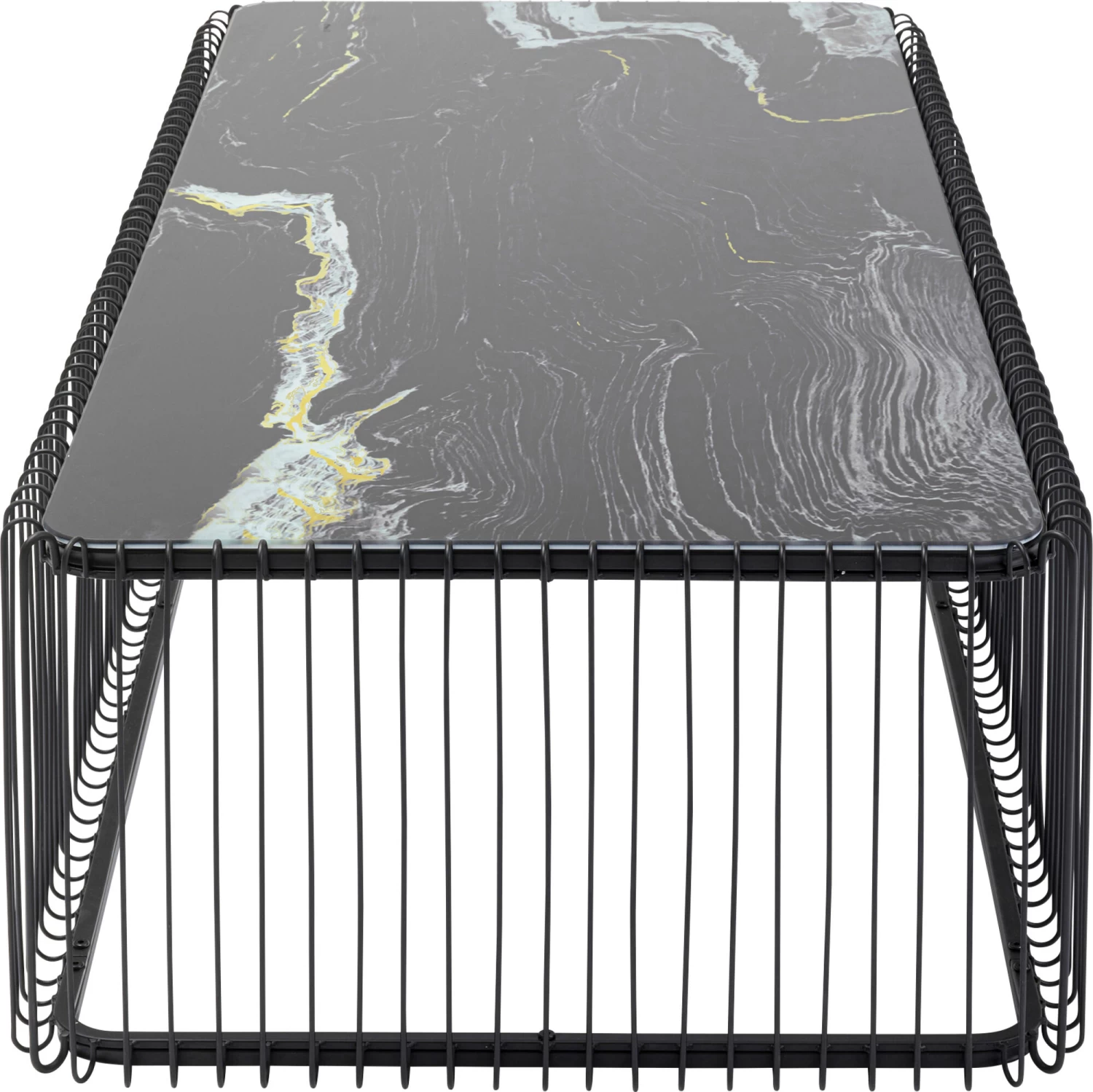 Couchtisch Wire Glas Marble Schwarz 145x70cm – Bild 3