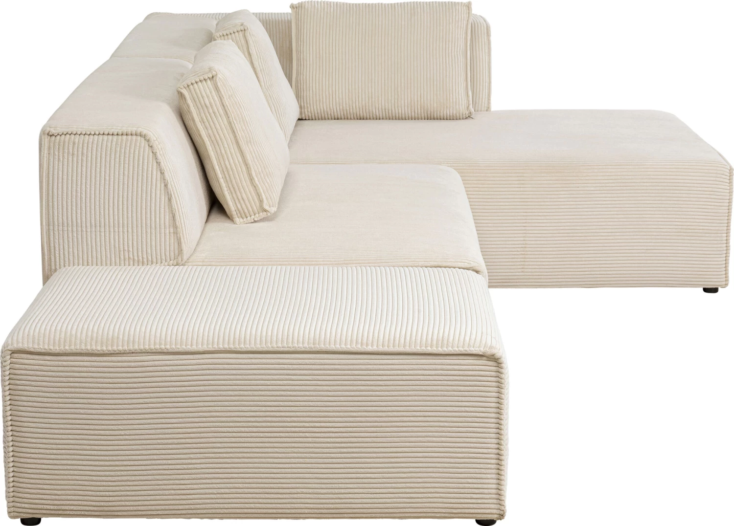 Ecksofa Infinity Ottomane Cord Creme Rechts – Bild 3