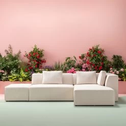 Ecksofa Infinity Ottomane Creme Rechts