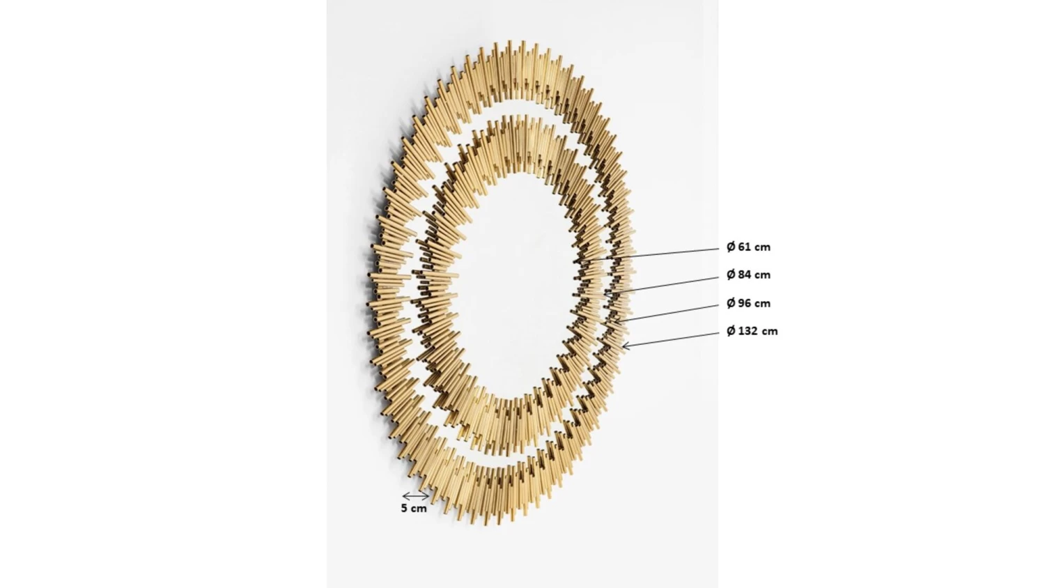 Spiegel Solare Gold Ø132cm – Bild 12