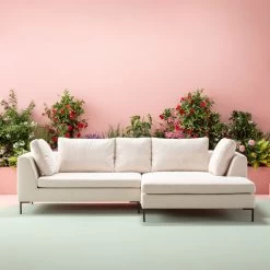 Ecksofa Gianni Creme Rechts