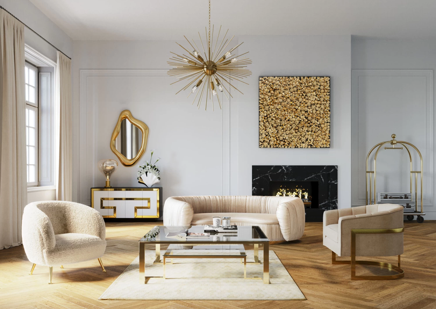 Couchtisch Gold Rush 120x120cm – Bild 3