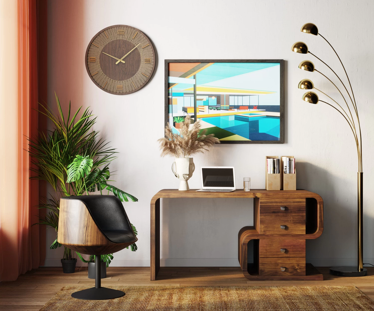 Schreibtisch Soft Snake Walnut 150x70cm – Bild 3