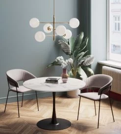 Tisch Schickeria Marmor Weiß Schwarz Ø110cm