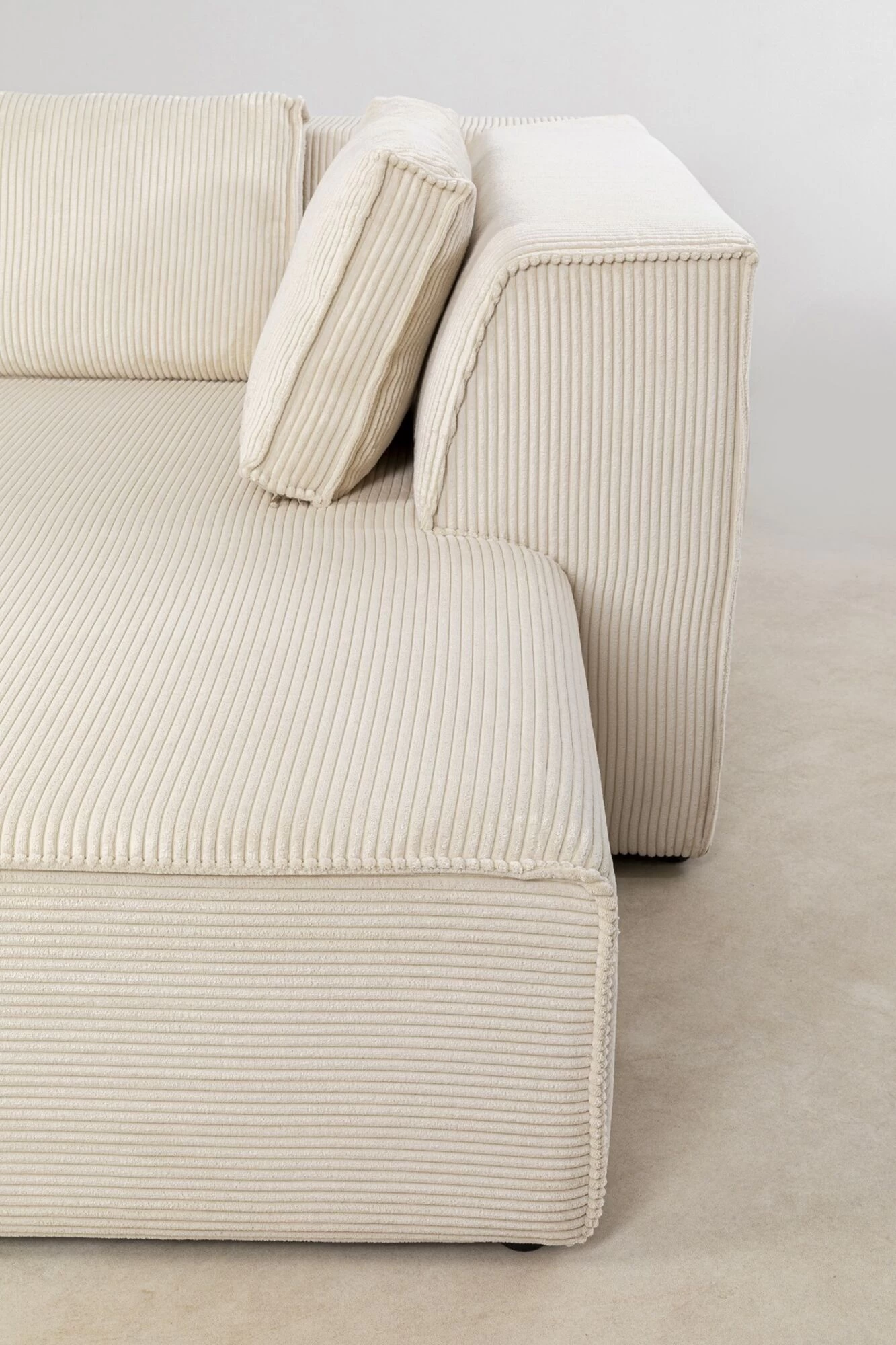 Ecksofa Infinity Ottomane Cord Creme Rechts – Bild 6